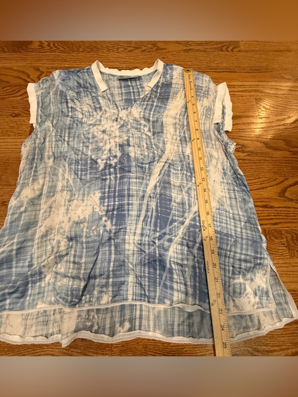 Go by GoSilk Plaid Tie Dye 100% Silk Top (L) & Jogger Pant (M) Matching Set - Picture 6 of 14